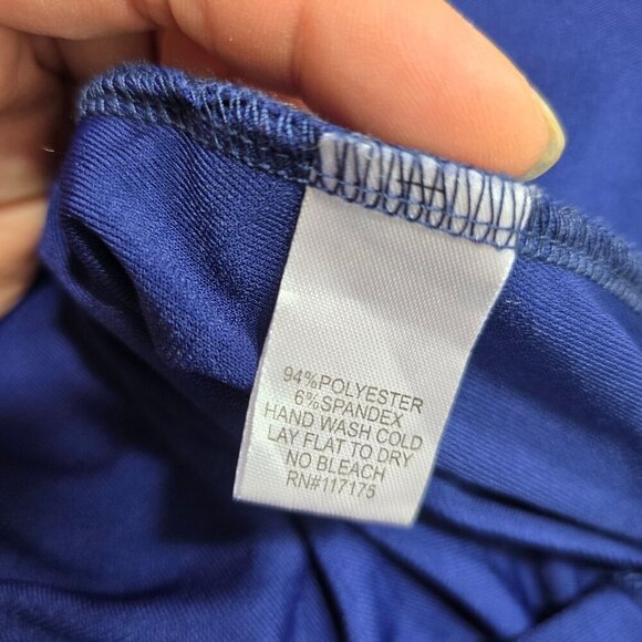 Haani Navy Blue Long Maxi Pleated Jersey Knit Formal Dress - Picture 6 of 6